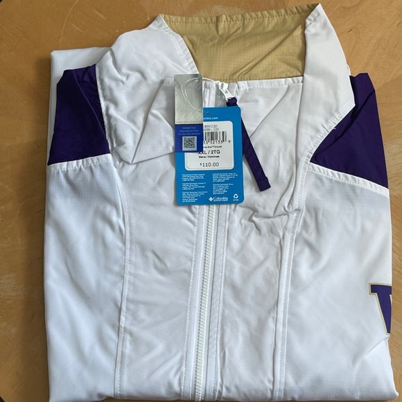 NEW Univ. of Washington Huskies Columbia Pullover Water/Wind Resistant Men's 2XL - Picture 6 of 9